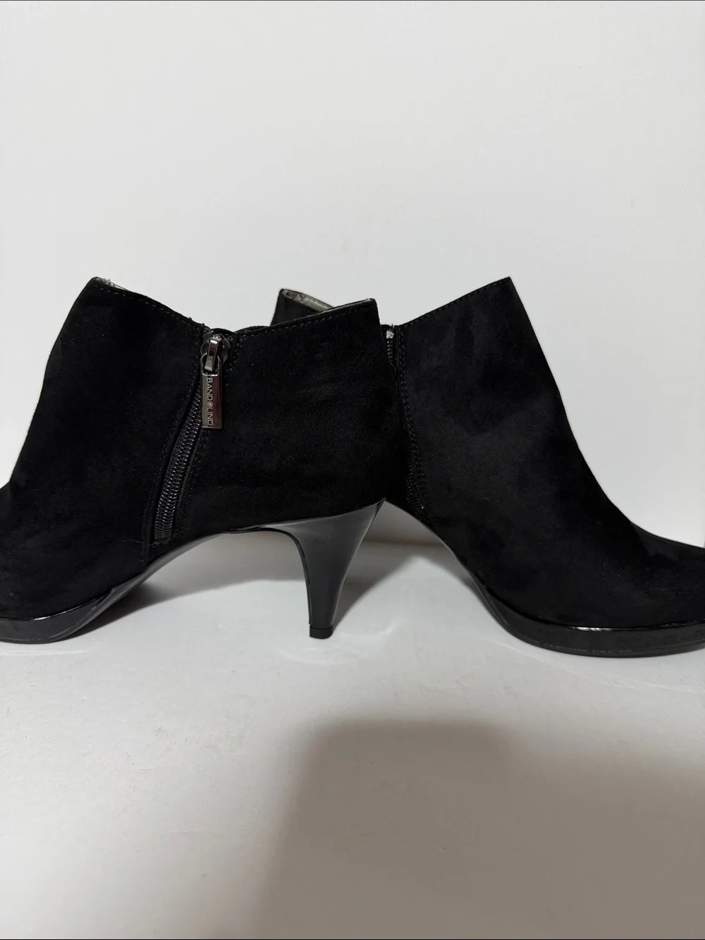 Bandolino Black Suede Heel Ankle Booties